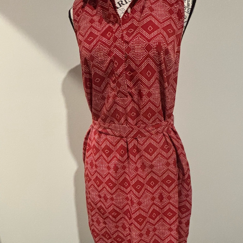 Banana Republic Red Patterned Mini Dress